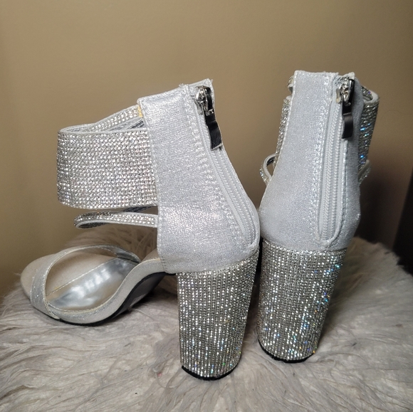 Silver Rhinestone Sandals - Picture 2 of 3